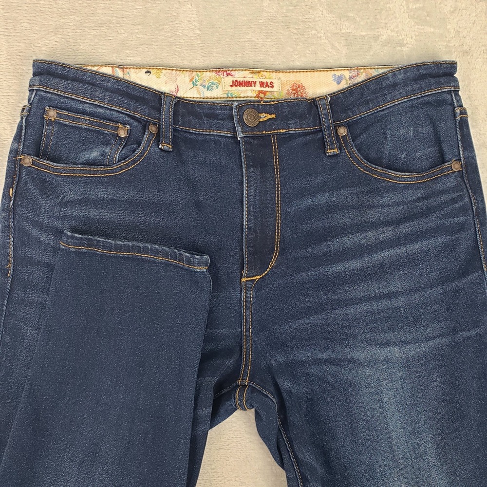 Johnny Was The Skinny Jeans‎ Mid Rise Stretch Dark Denim Women's 29 (32) Stretch